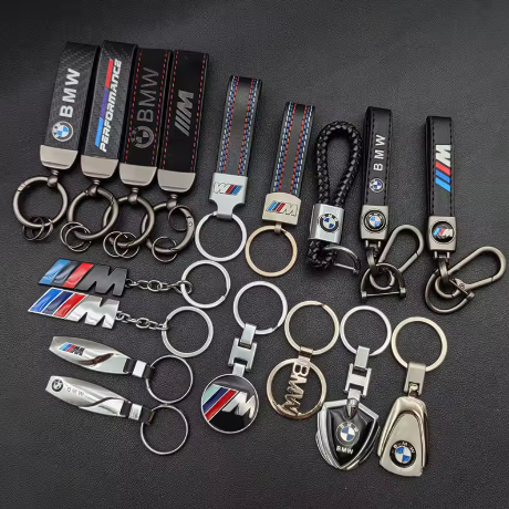 Leather Metal BMW Keychains