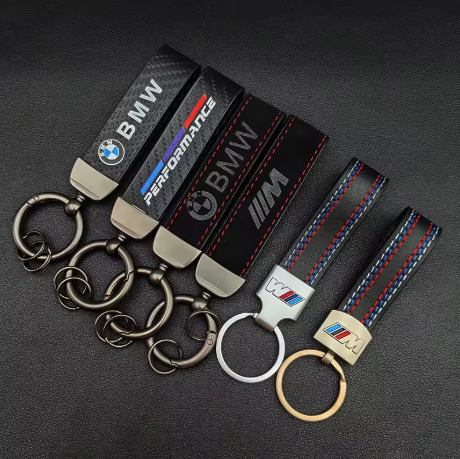 Leather Metal BMW Keychains