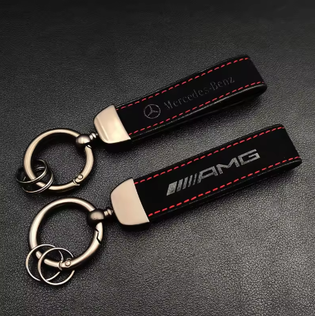 Leather Metal Mercedes Keychains