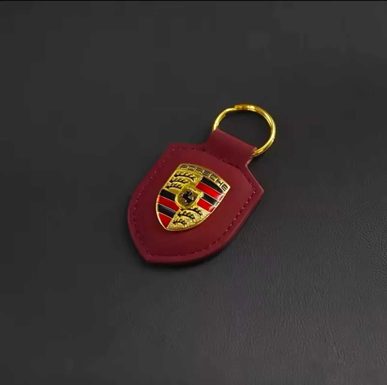 Porsche Leather Keychain