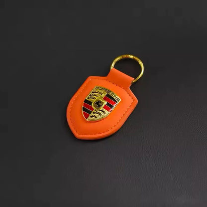 Porsche Leather Keychain