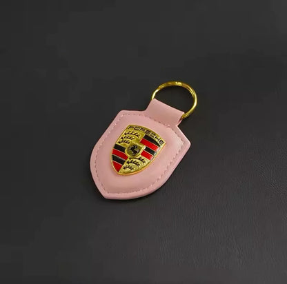 Porsche Leather Keychain