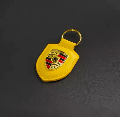 Porsche Leather Keychain